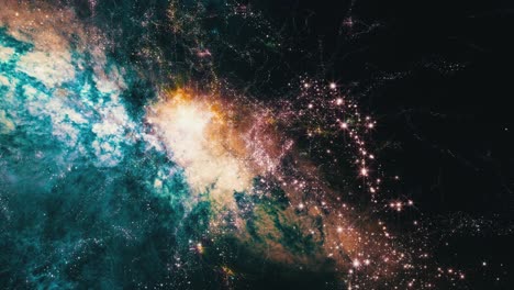 voler à travers des champs d'étoiles et des galaxies dans l'espace lointain (boucle)