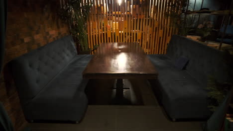 cozy restaurant interior at night