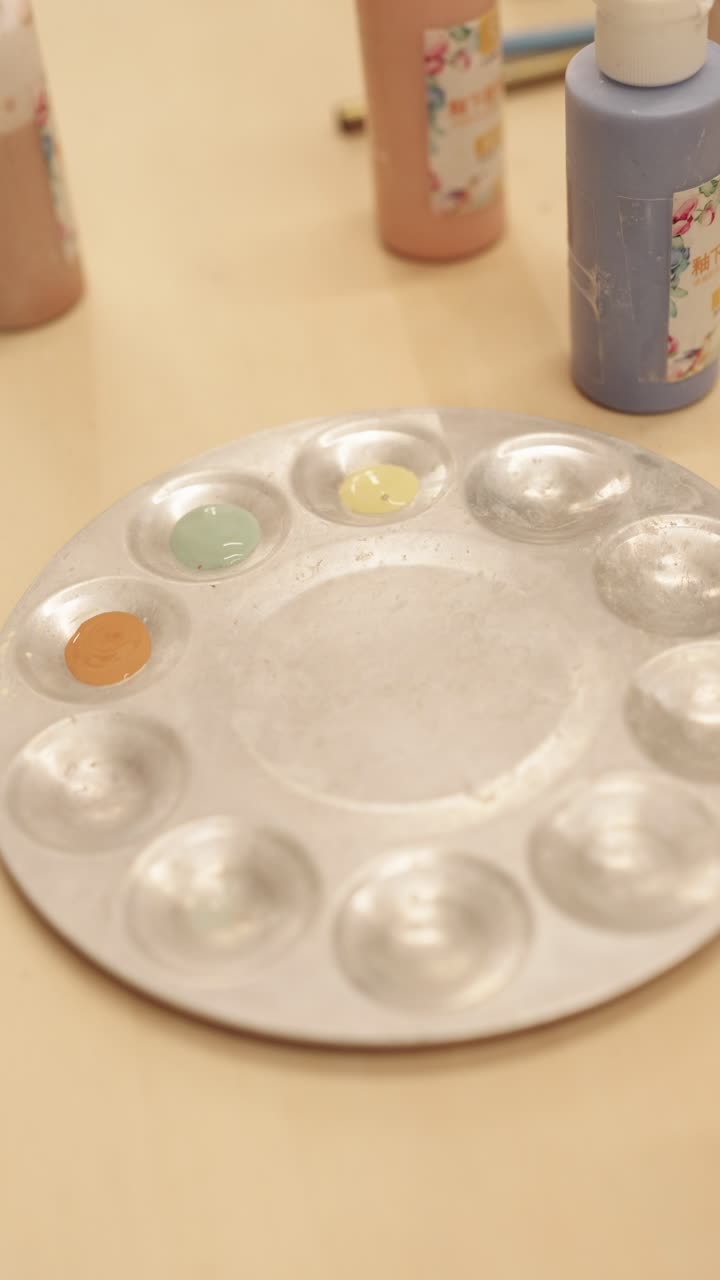 Paint palette with different colors