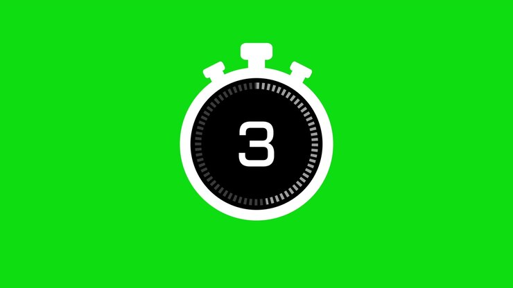 Five Second Countdown Timer Animation on Green Screen