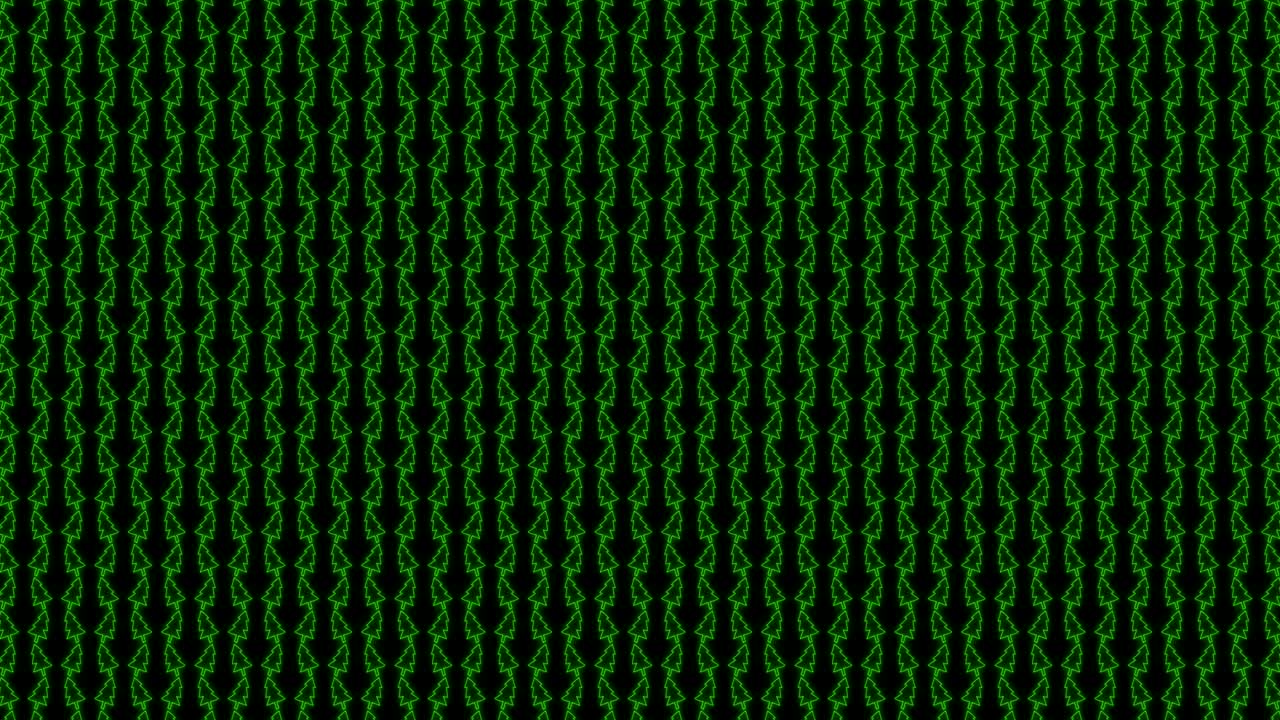 patrón de animación de fondo de mosaico de árbol de navidad en verde brillante y negro