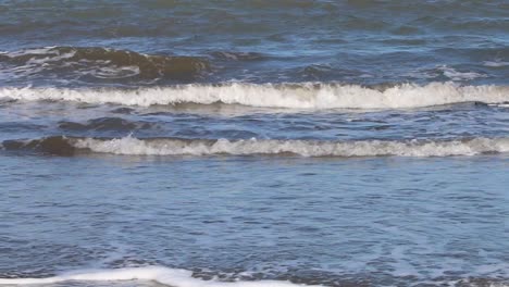 small waves breaking on beach