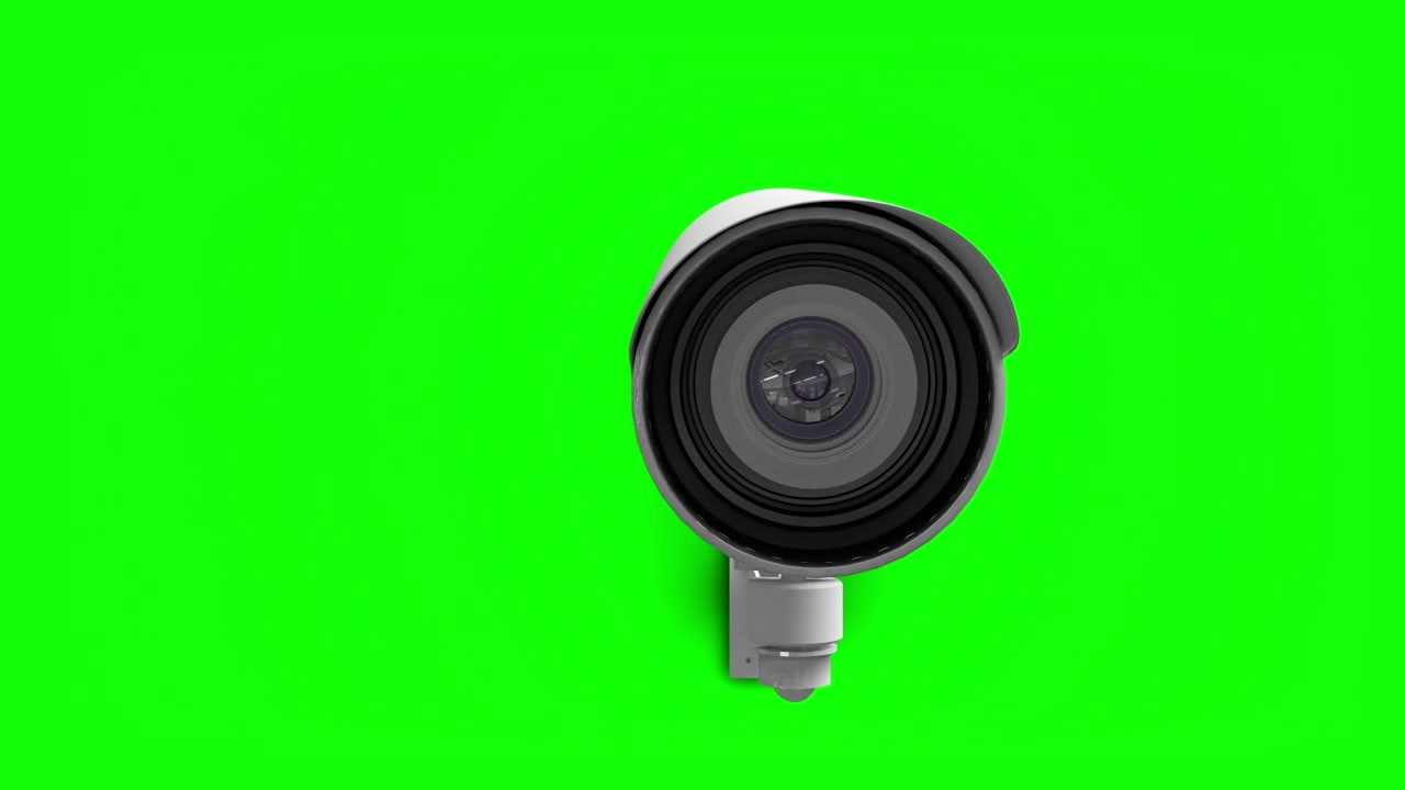 Animation of security camera on green background