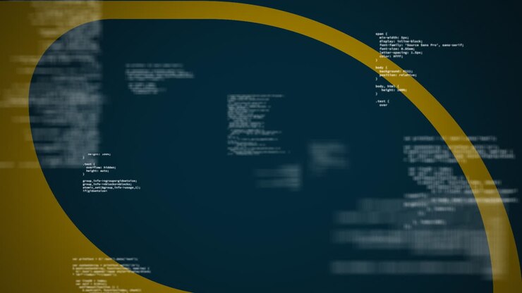 Animation of data processing on blue background