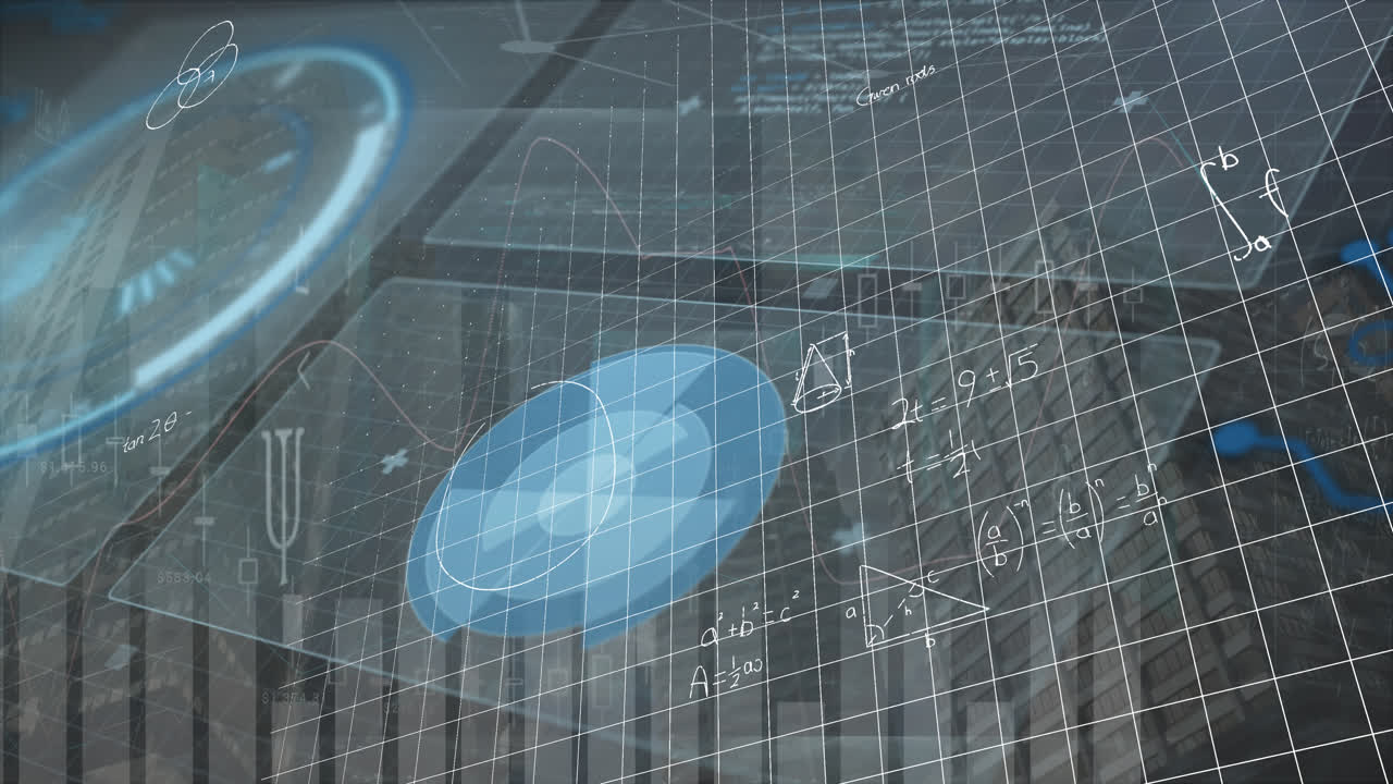 animación del procesamiento de datos sobre el paisaje urbano