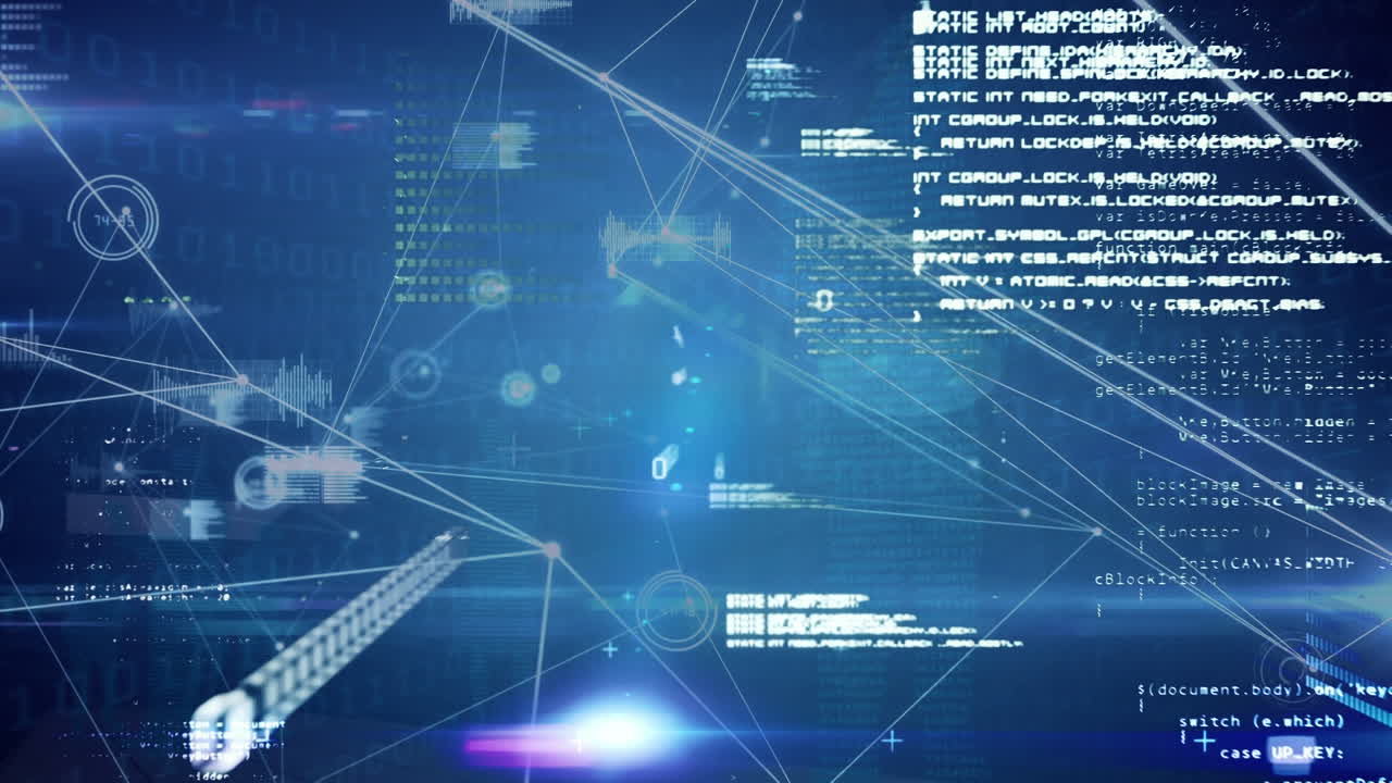 데이터 처리에 대한 아이콘으로 연결 네트워크의 애니메이션