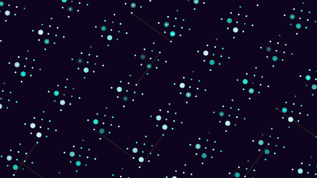 patrón simétrico de puntos verdes sobre un fondo negro