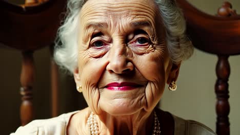 retrato en primer plano de una anciana sonriente