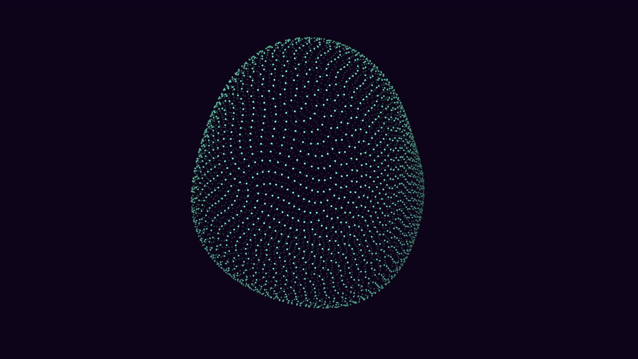 Imaginative 3d sphere of dots creating illusion, floating in space