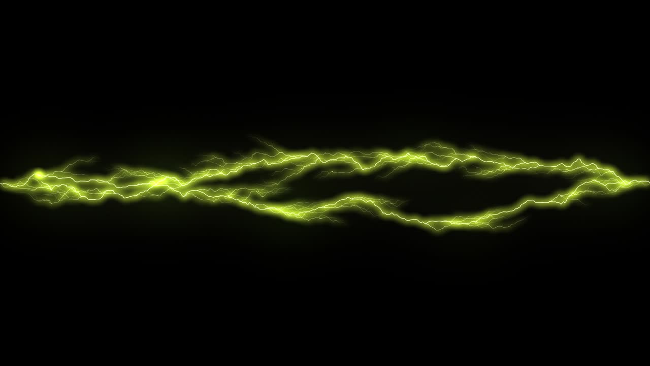 relámpago amarillo horizontal sobre un fondo negro