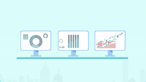 data analysis on computer screens