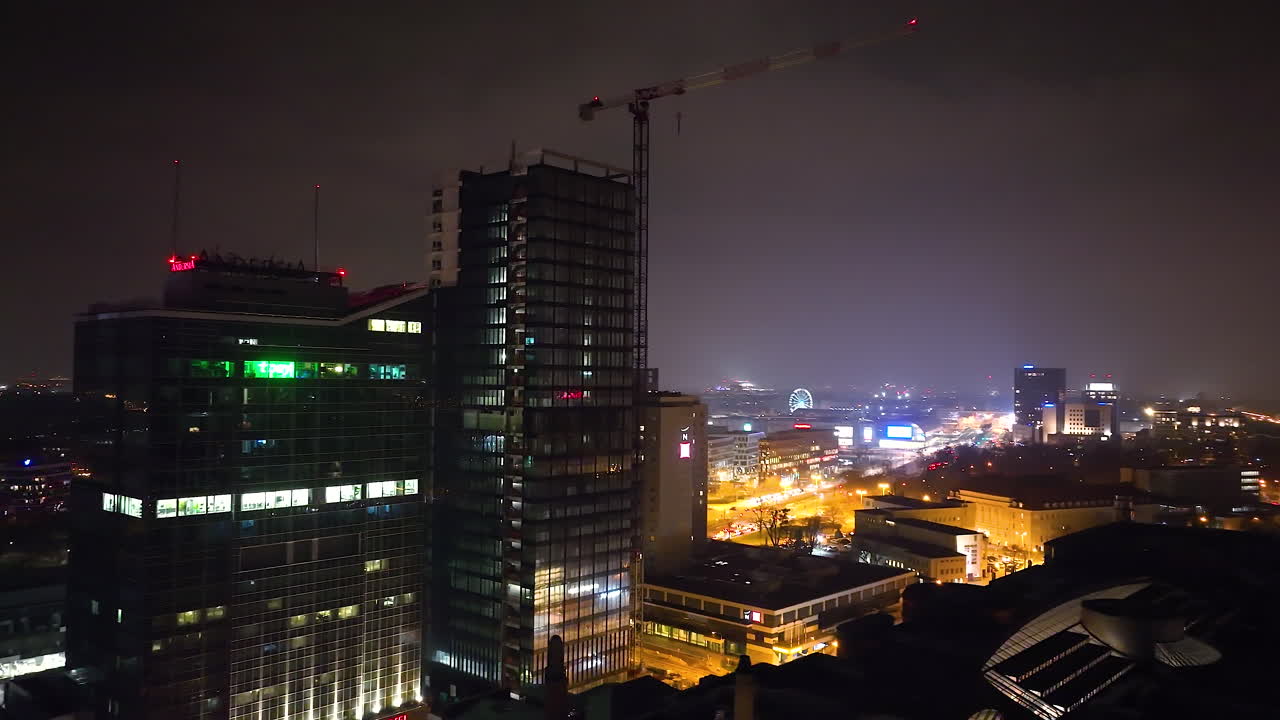 Night Cityscape with Construction