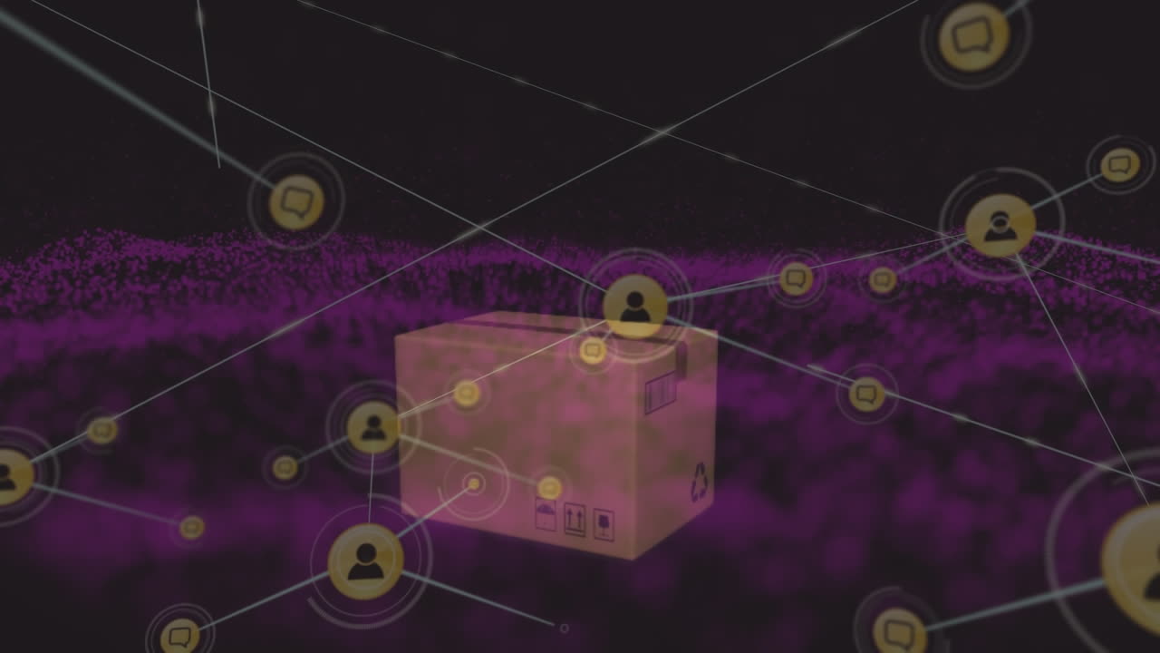 анимация сети соединений через офис