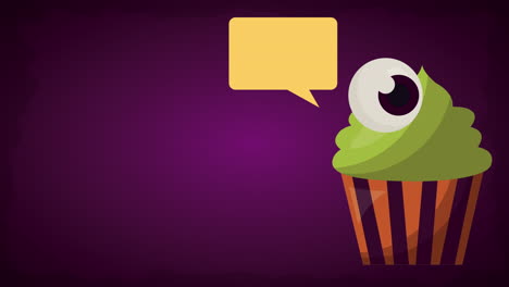 happy halloween celebration with sweet cupcakes