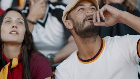 german football supporters having fun during a live game