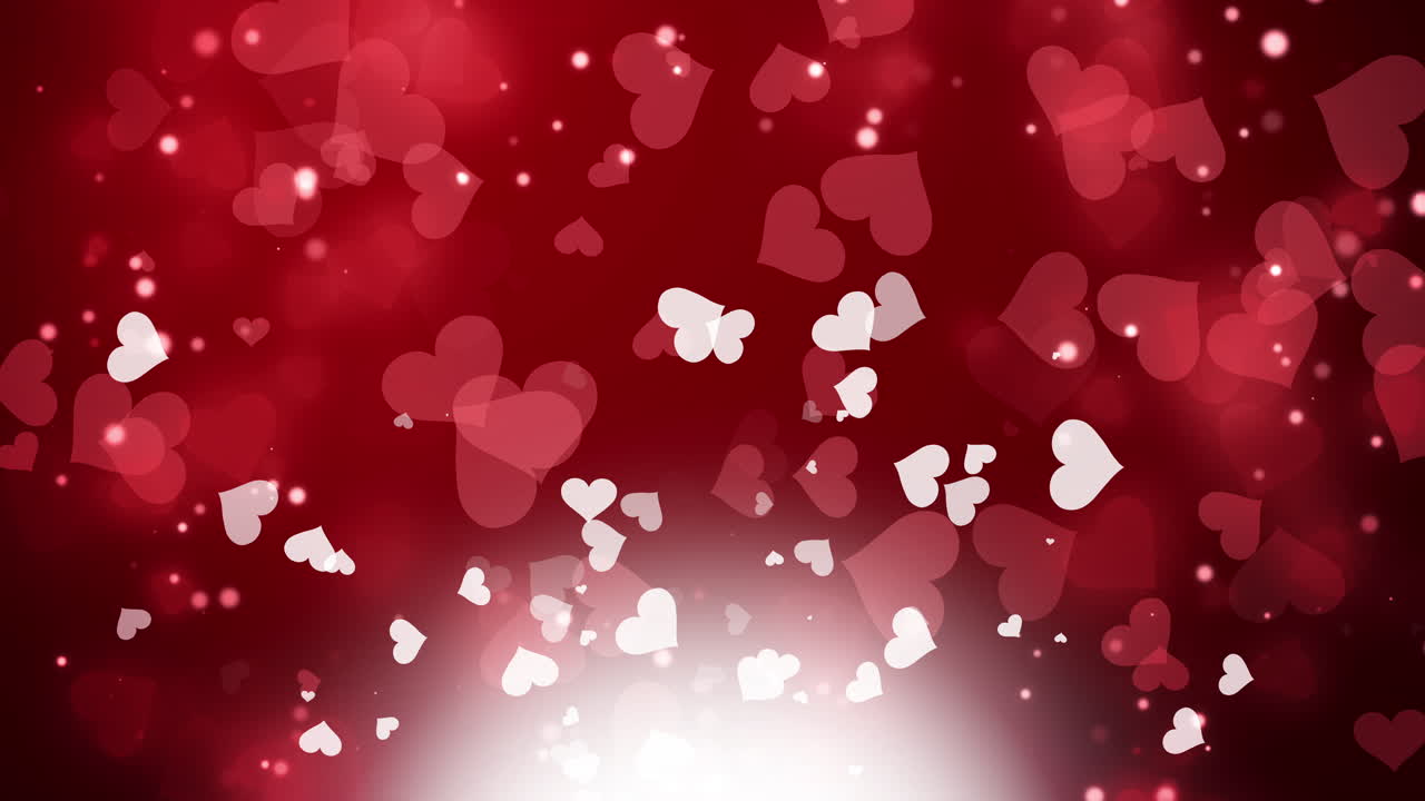 Lovely hearts animated romance romantic backdrop happy valentines day animation design. Flying hearts on looped red background.