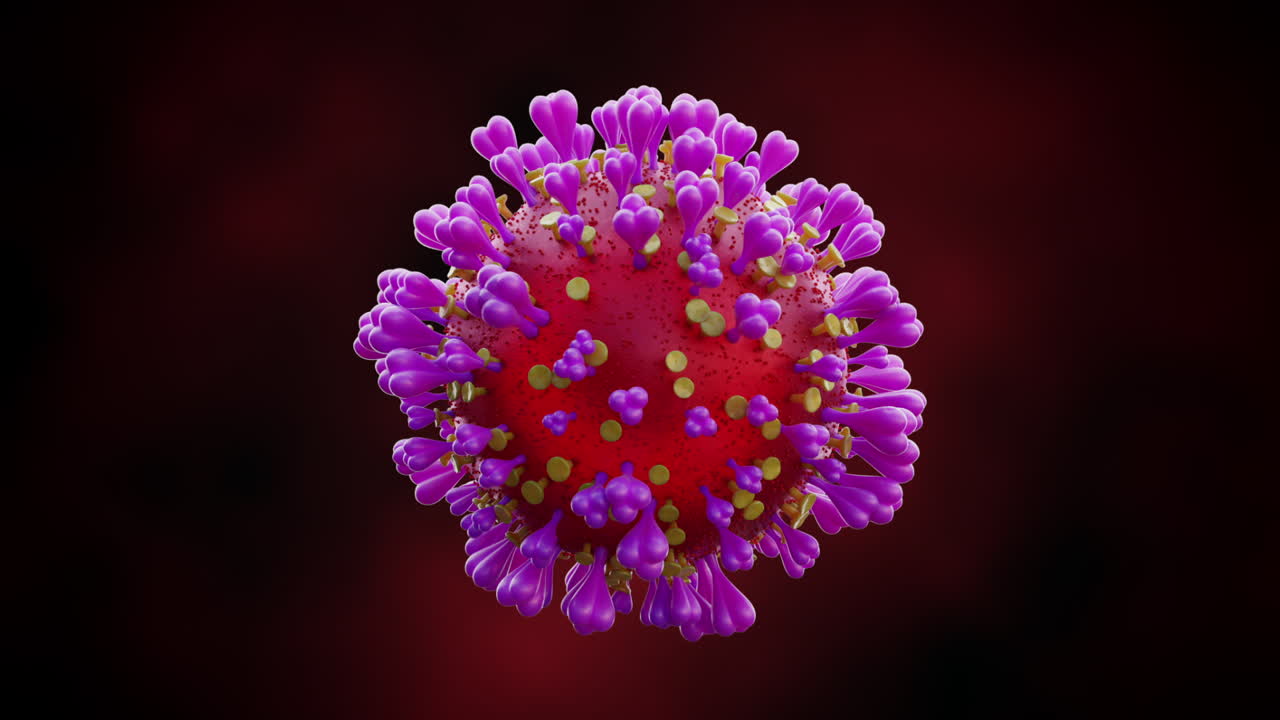 Seamless Loop of Realistic Pandemic Covid-19 Virus rotating in place