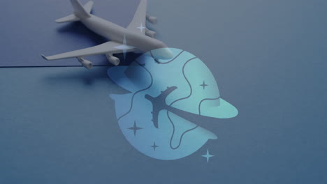 animación del planeta con el icono de las estrellas sobre el plano.