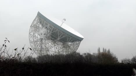 lovell astronomy telescope dish misty morning science technology