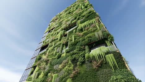 modern building with green vertical garden facade
