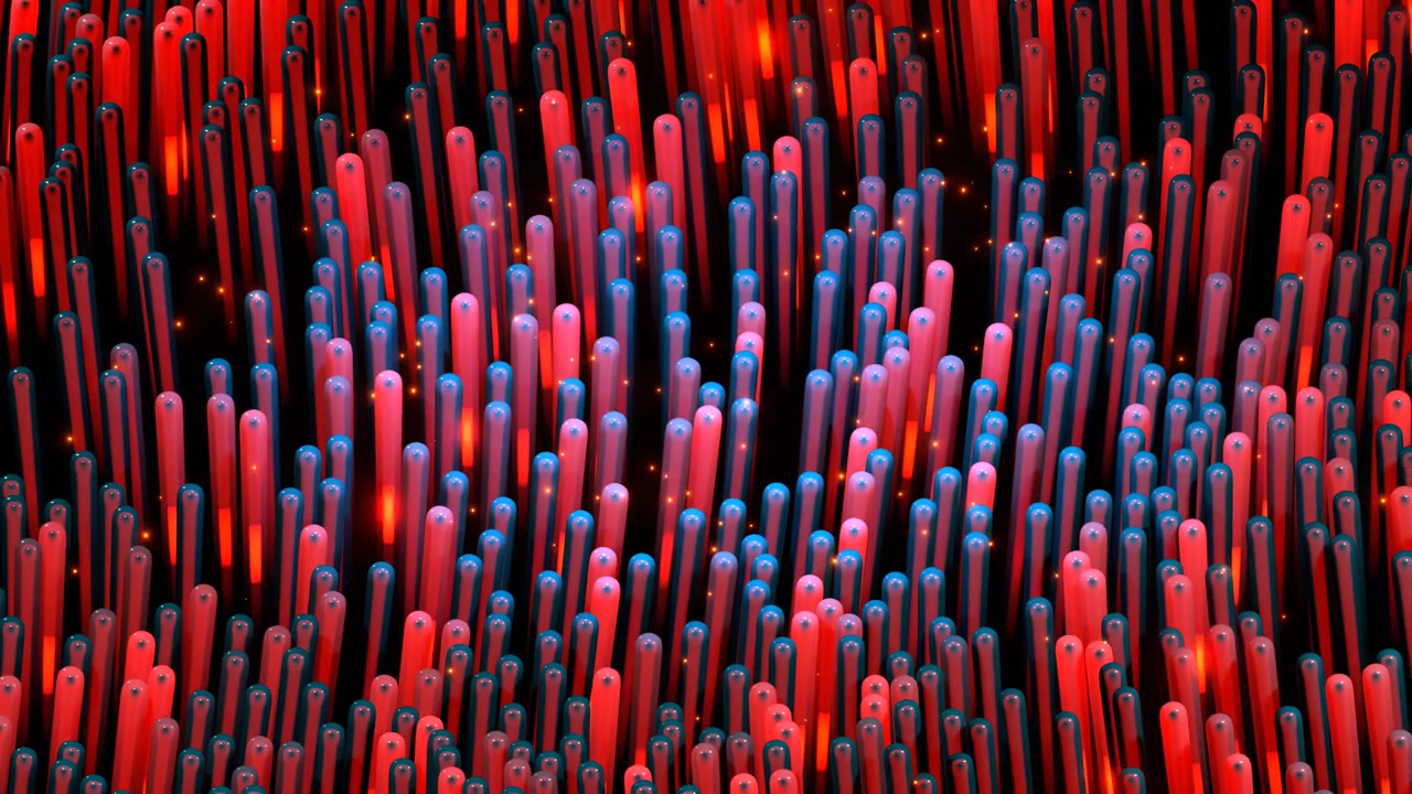 Vibrant Glowing Abstract 3D Rendered Rods Background