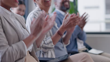 business people, clapping or hands of audience