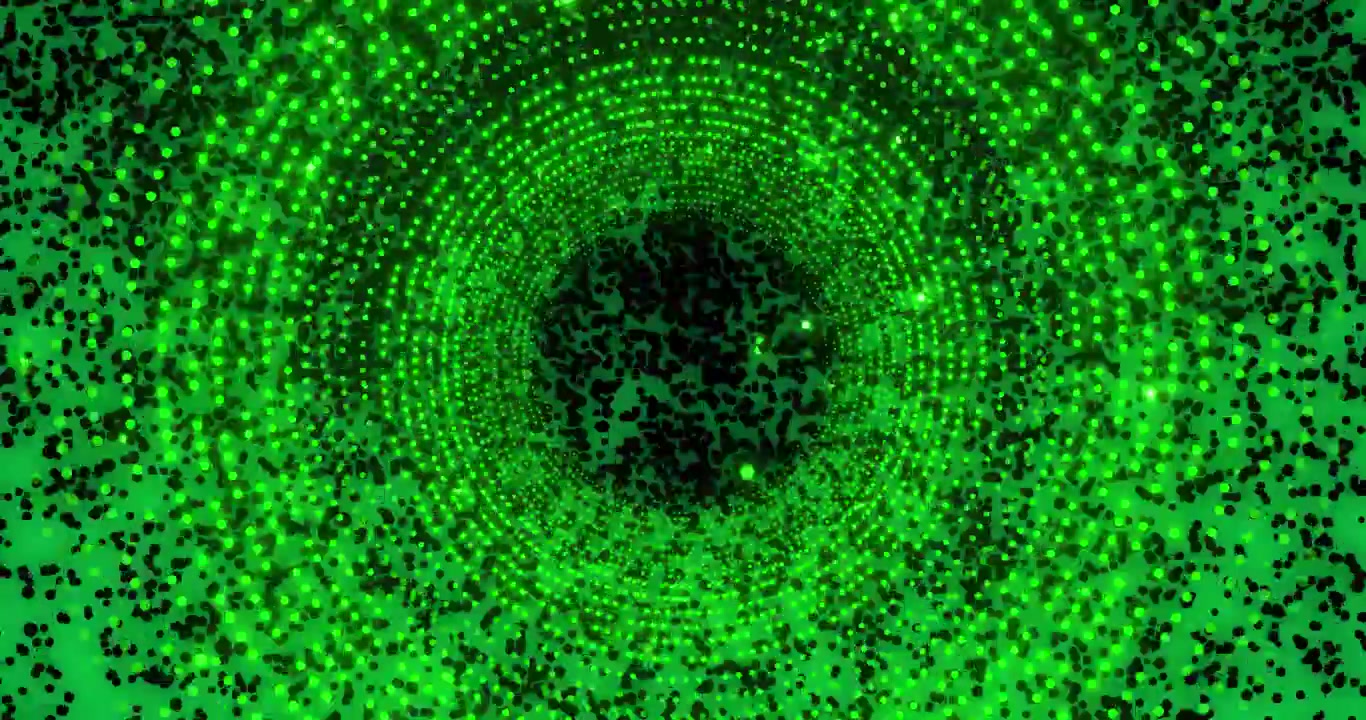Animation of green light spots on transparent background