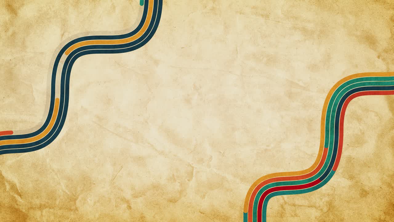 Animated Retro Wavy Lines on Vintage Paper Background