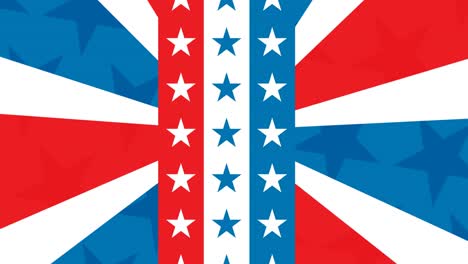 animation of blue banner with copy space over american flag