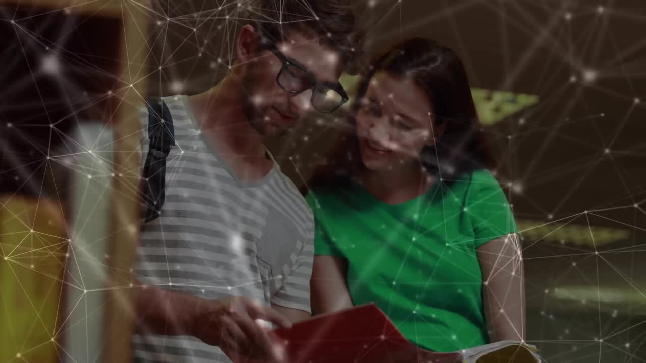 animación de la red de conexiones sobre los estudiantes