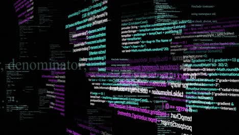 Animation of data processing on black background