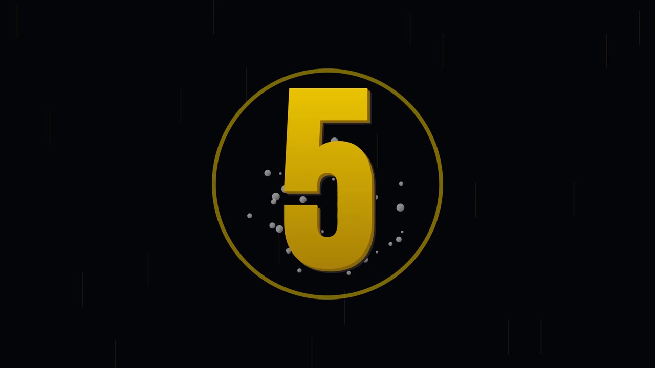 Ten Second Countdown Timer with Animated Yellow Numbers