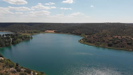 majestic aerial view of lagunas de ruidera lakes