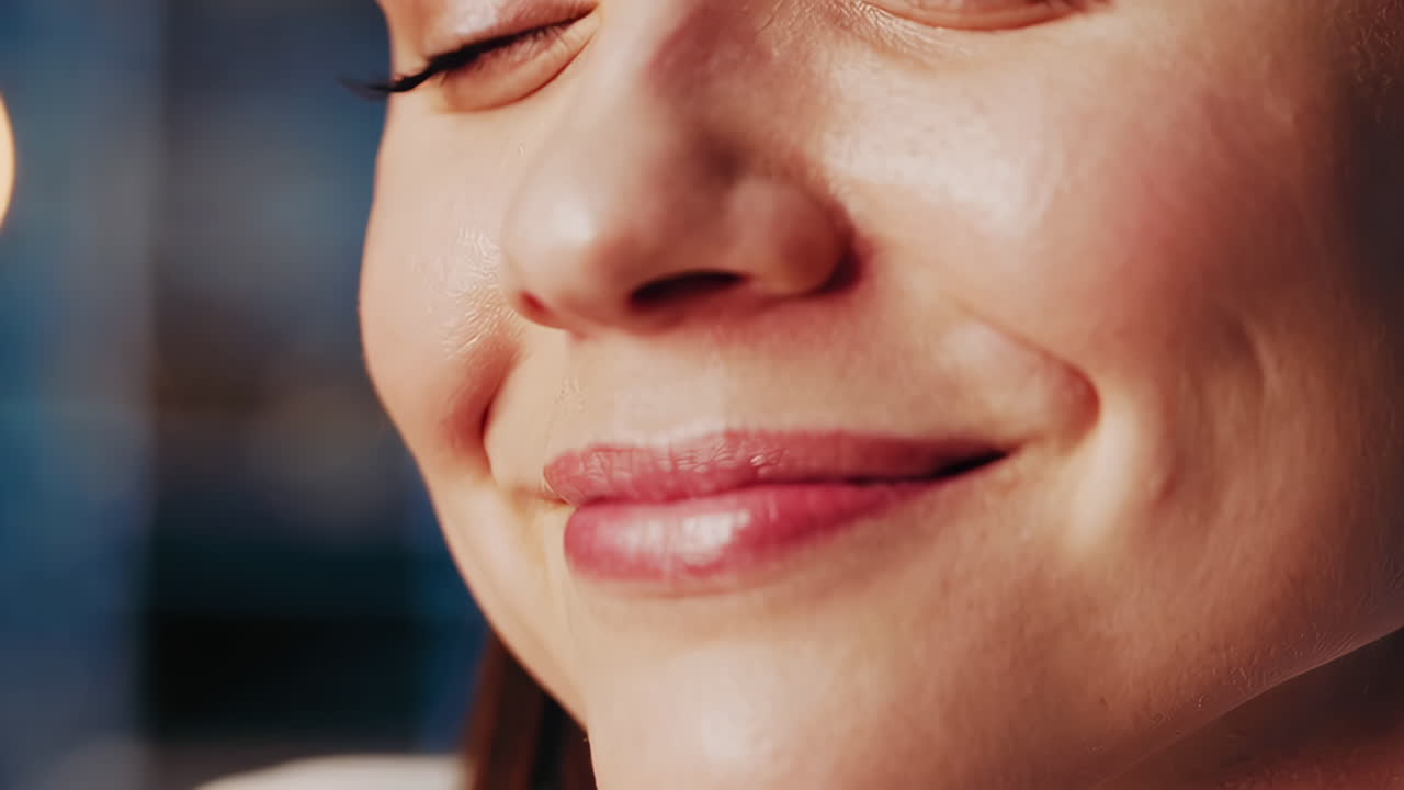 retrato en primer plano de una mujer con maquillaje