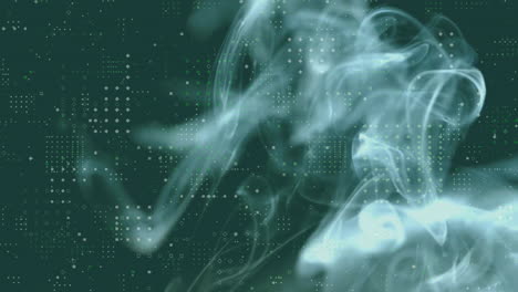 animation of flowing smoke and digital data patterns creating futuristic scene