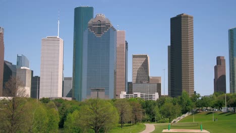 Aerial-of-the-downtown-Houston