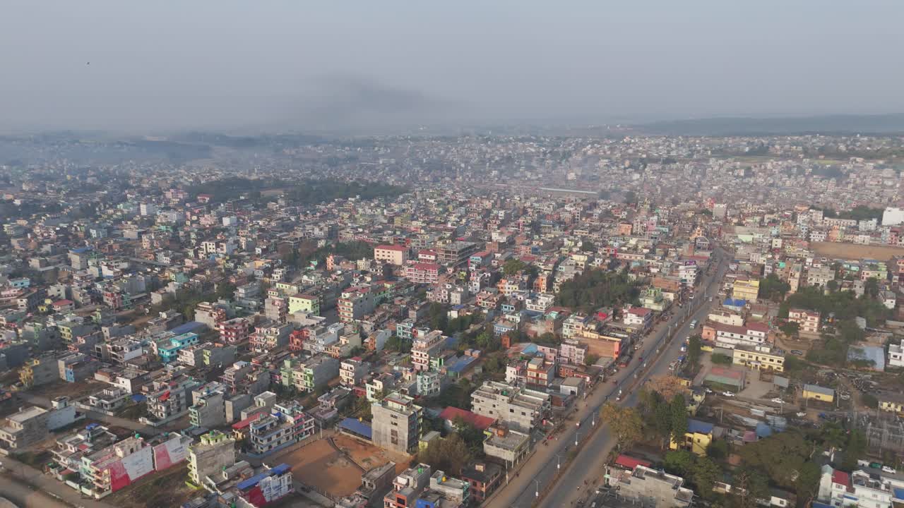 Vista aerea di Dang Tulsipur del Nepal