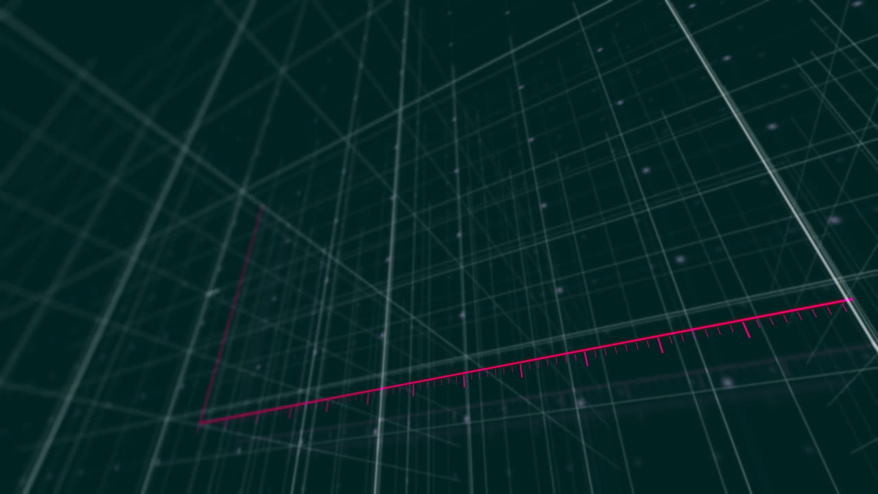 그리드 배경 위에 상승하는 바 그래프와 화살표 애니메이션