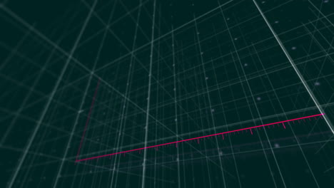 gráfico de barra ascendente y animación de flecha sobre el fondo de la cuadrícula