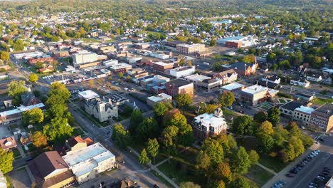 aerial view of a small town in ohio