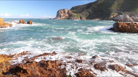 a beautiful summers day overlooking the knysna heads from a viewpoint of the indian ocean, coney glen and the estuary