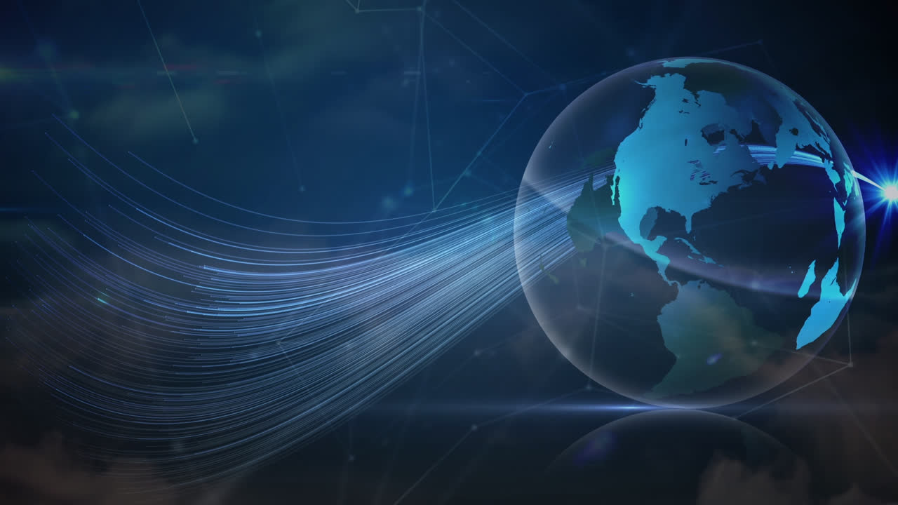 animación de redes de conexiones en todo el mundo