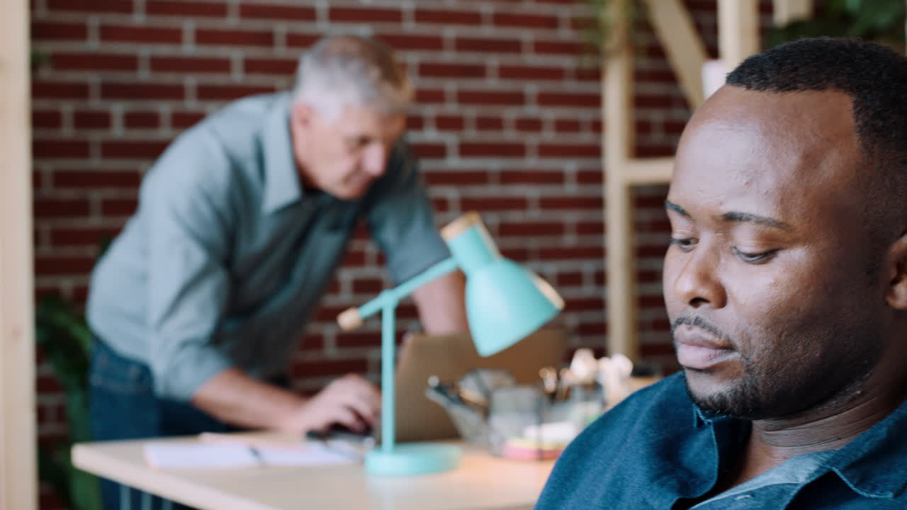 Business man, laptop and phone for typing