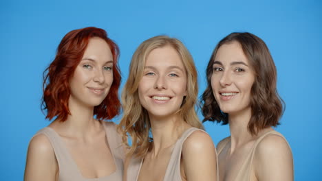 three happy women