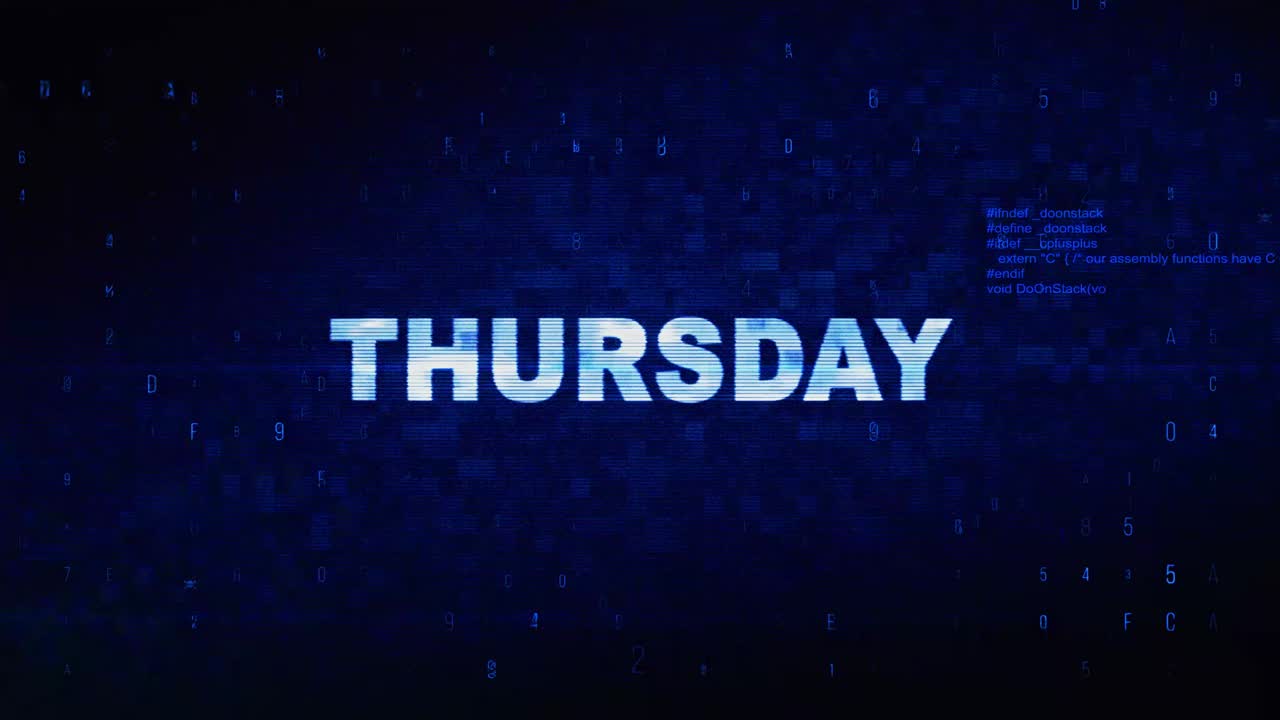 Saturday text digital noise twitch and glitch effect tv screen loop animation background login and