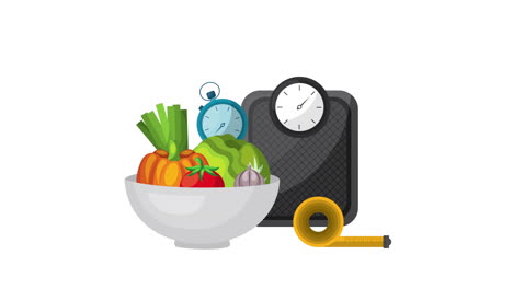 healthy life style bowl with vegan food and lose weight