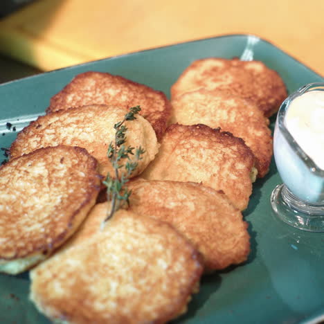 potato pancakes fried, full of garlic, herbs sqare video