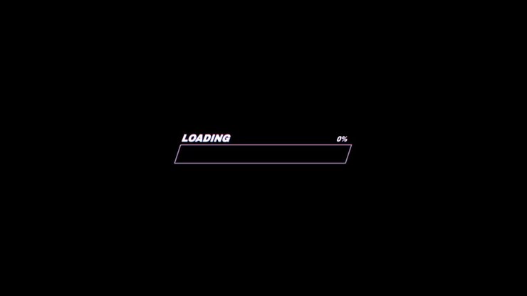 Animation white loading bar isolate on black background.