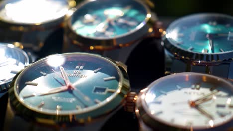 a captivating display of luxurious timepieces showcasing intricate designs and artful craftsmanship in various styles and colors