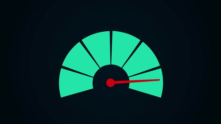 Animated Speedometer Gauge Showing Performance Levels